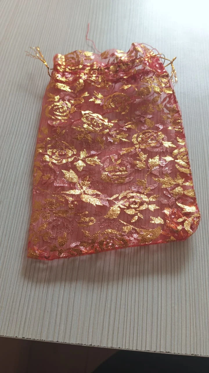 Gold Rose Organza BagsWedding Bags Jewellery Bags Gift Pouch Favour Bags 50 PCS 5 X 7.5 CM